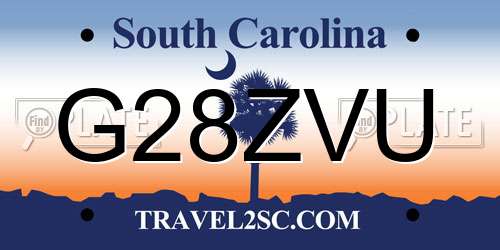 G28ZVU South Carolina License Plate