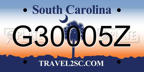 G30005Z South Carolina License Plate