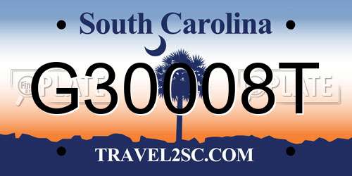 G30008T South Carolina License Plate