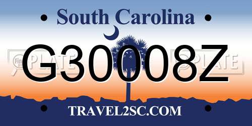 G30008Z South Carolina License Plate