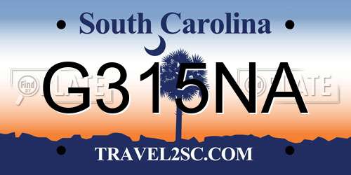G315NA South Carolina License Plate