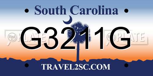 G3211G South Carolina License Plate