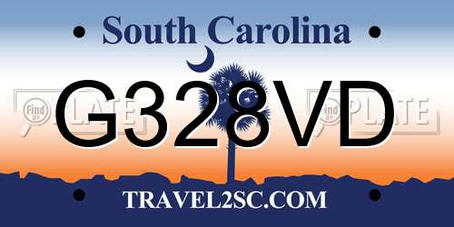G328VD South Carolina License Plate