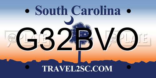 G32BVO South Carolina License Plate