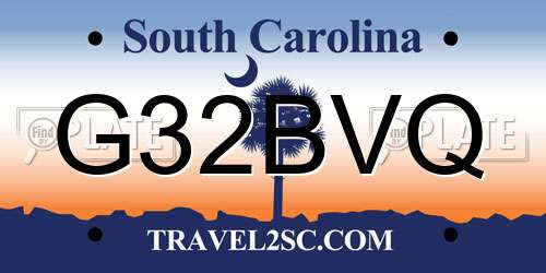 G32BVQ South Carolina License Plate