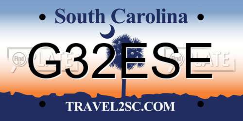 G32ESE South Carolina License Plate