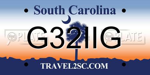 G32IIG South Carolina License Plate