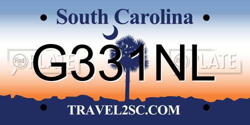 G331NL South Carolina License Plate