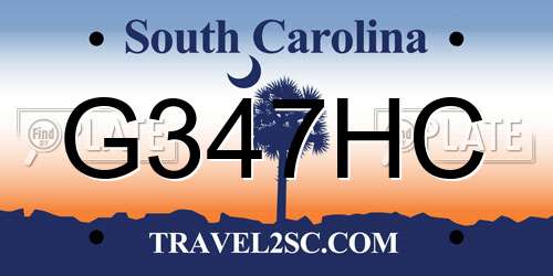 G347HC South Carolina License Plate