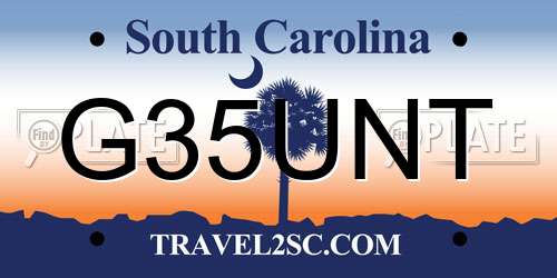 G35UNT South Carolina License Plate