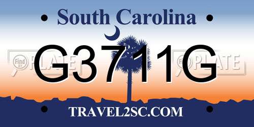 G3711G South Carolina License Plate
