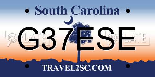 G37ESE South Carolina License Plate