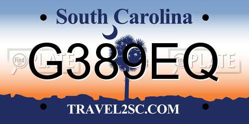 G389EQ South Carolina License Plate
