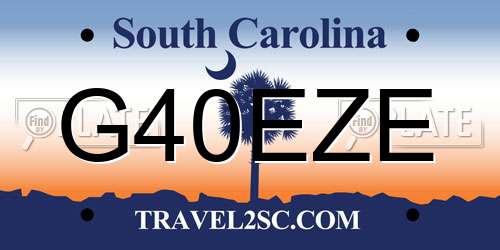 G40EZE South Carolina License Plate