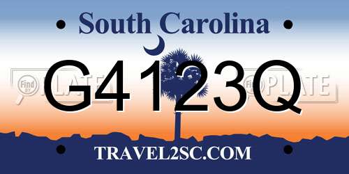 G4123Q South Carolina License Plate