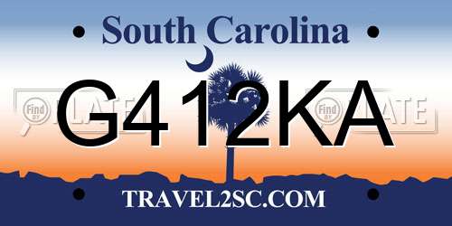 G412KA South Carolina License Plate