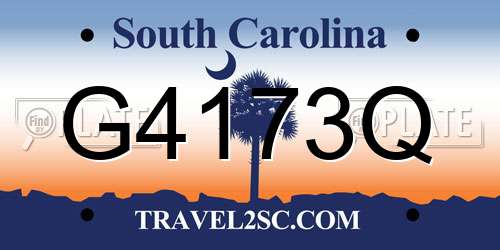 G4173Q South Carolina License Plate
