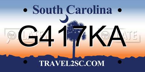 G417KA South Carolina License Plate