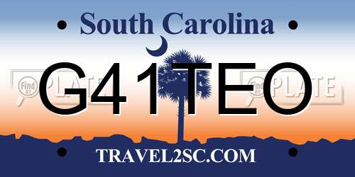 G41TEO South Carolina License Plate