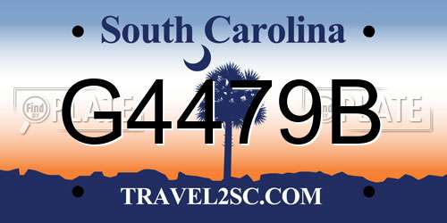 G4479B South Carolina License Plate