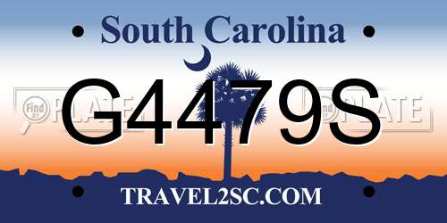 G4479S South Carolina License Plate