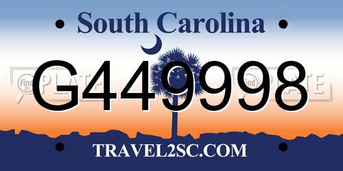 G449998 South Carolina License Plate