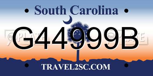 G44999B South Carolina License Plate