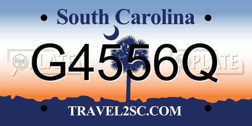G4556Q South Carolina License Plate