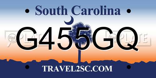 G455GQ South Carolina License Plate