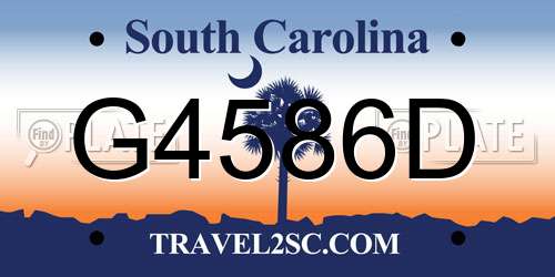 G4586D South Carolina License Plate