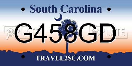 G458GD South Carolina License Plate