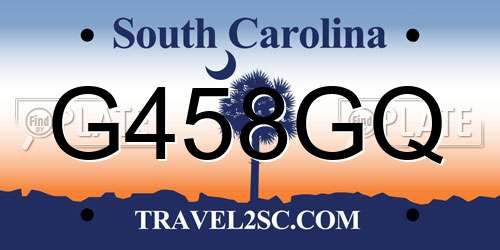 G458GQ South Carolina License Plate