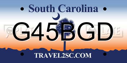 G45BGD South Carolina License Plate