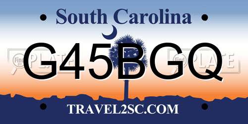 G45BGQ South Carolina License Plate