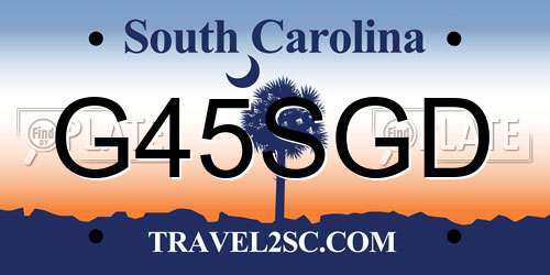 G45SGD South Carolina License Plate