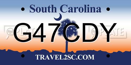 G47CDY South Carolina License Plate