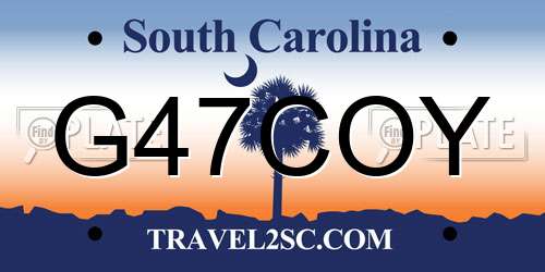 G47COY South Carolina License Plate