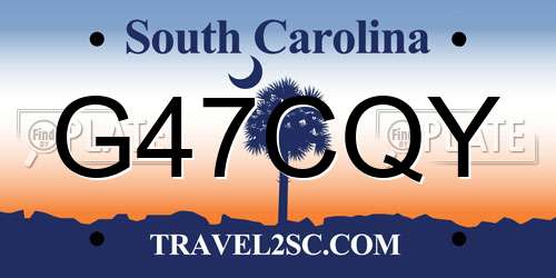 G47CQY South Carolina License Plate