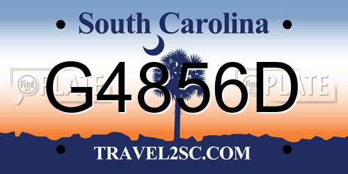 G4856D South Carolina License Plate