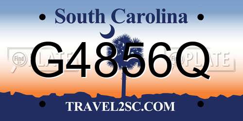G4856Q South Carolina License Plate