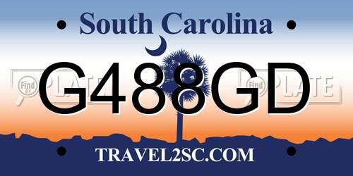 G488GD South Carolina License Plate