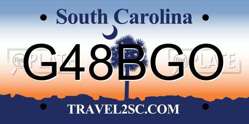 G48BGO South Carolina License Plate