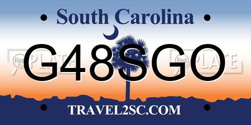 G48SGO South Carolina License Plate