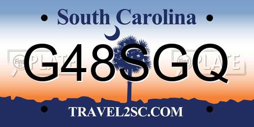 G48SGQ South Carolina License Plate
