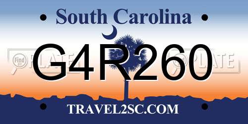 G4R260 South Carolina License Plate