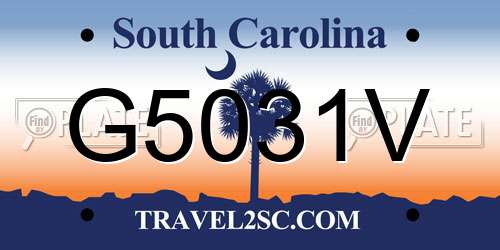 G5031V South Carolina License Plate