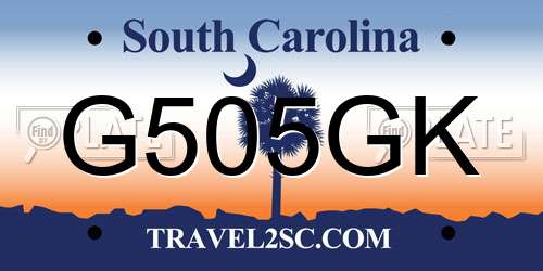 G505GK South Carolina License Plate
