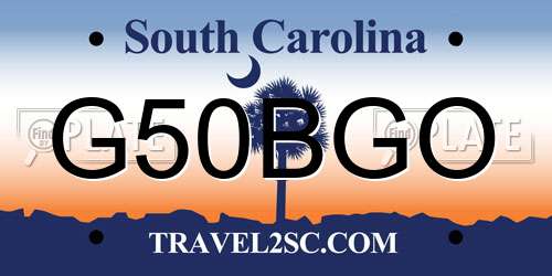 G50BGO South Carolina License Plate