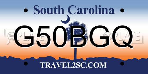 G50BGQ South Carolina License Plate