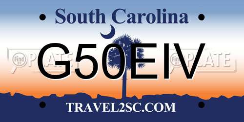 G50EIV South Carolina License Plate